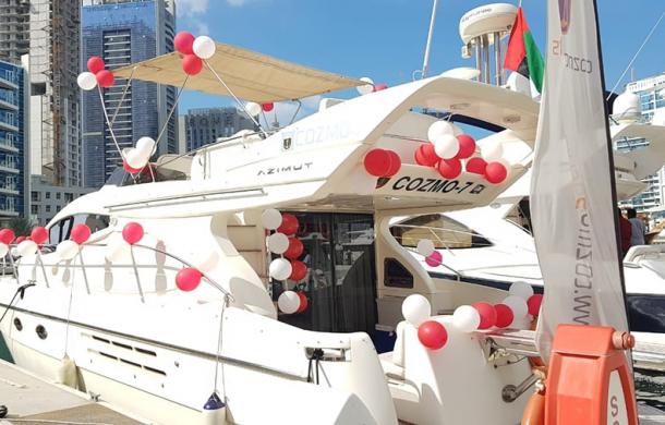 Birthday decorated yacht